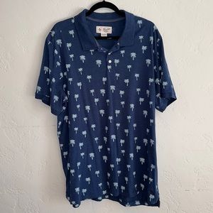 Men’s Original Penguin polo blue with palm trees